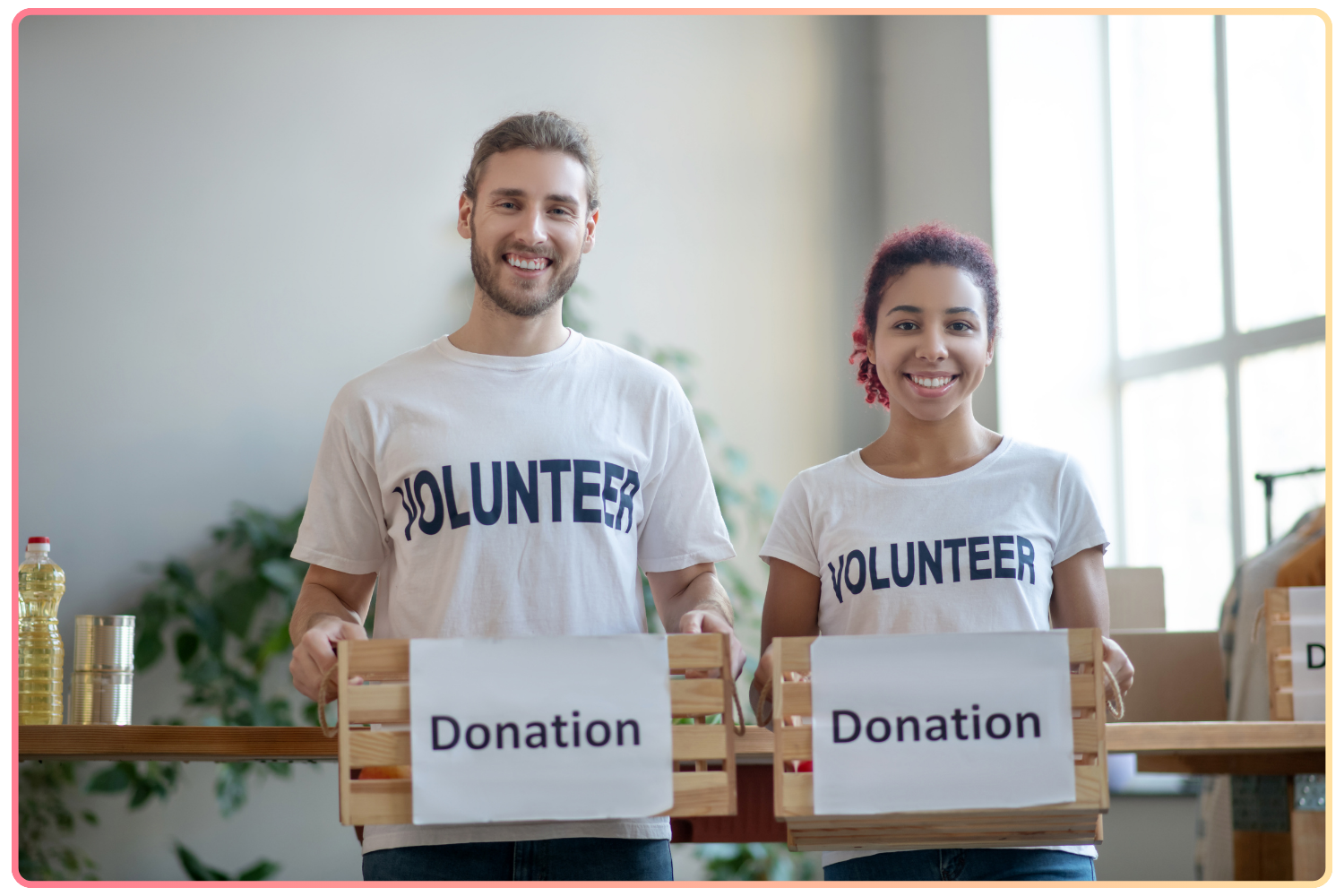 A nonprofit bio page with donation, petition and volunteer signup links
